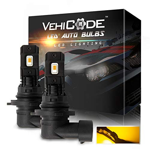 VehiCode 9006 HB4 LED Fog Light Bulb 3000K Yellow Conversion Kit - Super Bright 2800Lms Mini Fanless 9005 HB3 LED Fog Light/DRL Daytime Running Light Lamp for Car Plug-N-Play Replacement (2 Pack)