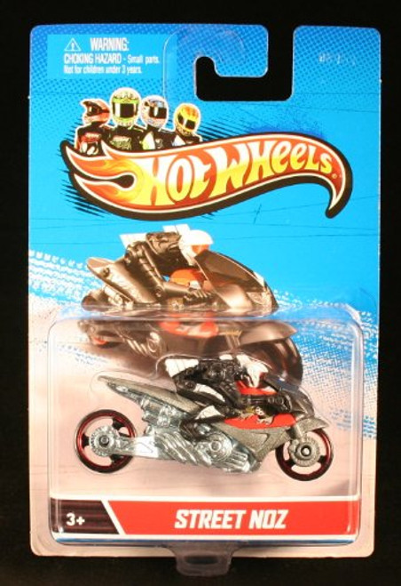STREET NOZ (Gray & Black) MOTORCYCLE & RIDER Hot Wheels 1:64 Scale 2012 Die-Cast Vehicle STREET NOZ (Gray & Black) MOTORCYCLE & RIDER Hot Wheels 1:64 Scale 2012 Die-Cast Vehicle