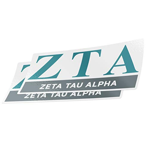 Desert Cactus Zeta Tau Alpha 2-Pack Color Letter/Name Sticker Decal Greek for Window Laptop Computer Car Zeta (Color/Letter Name Sticker)