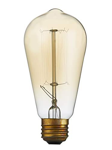 WOXXX 40 Watt Light Bulb Halogen Light Bulbs 40 Watt Dimmable Edison Light Bulb 40w E26 Medium Base, Edison Bulb Clear Glass Exposed Filament Vintage Antique ST58 Chandelier Light Bulbs 1950k(1 Pack)
