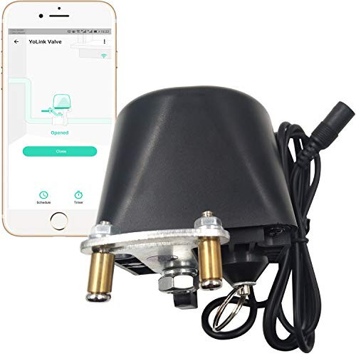 YoLink Smart Water Valve, 1/4 Mile World's Longest Range Water/Gas Valve Work with Alexa Google Assistant IFTTT, Voice Control APP Remote Control with Timer Schedule Functions - YoLink Hub Required