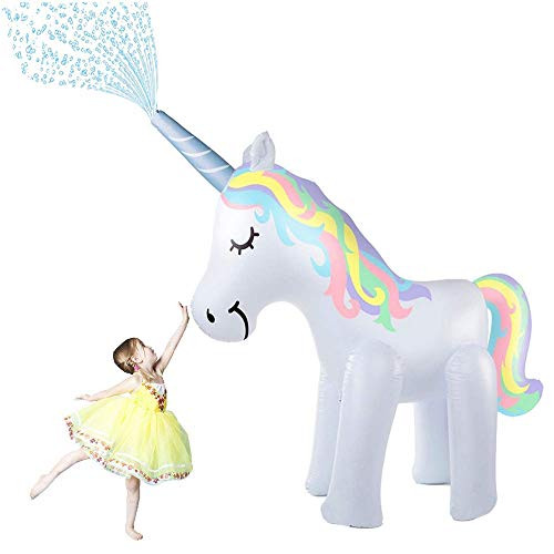 Deceny CB Unicorn Sprinkler Inflatable Water Toys for Outside Kids Water Sprinklers for Backyard Fun Sprinkler for Kids Inflatable Unicorn Yard Sprinklers 5.3ft Tall (Unicorn Sprinkler)