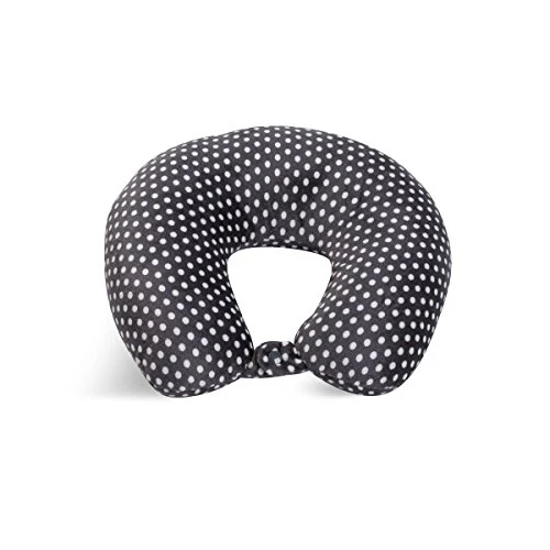 World's Best Feather Soft Microfiber Neck Pillow, Charcoal Mini Polka Dot