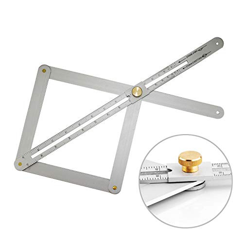 WeiMeet Aluminum Alloy Protractors Bevel Corner Protractor Angle Finder Angle Measurement Ruler for Woodworking Carpentry Tools Accessories