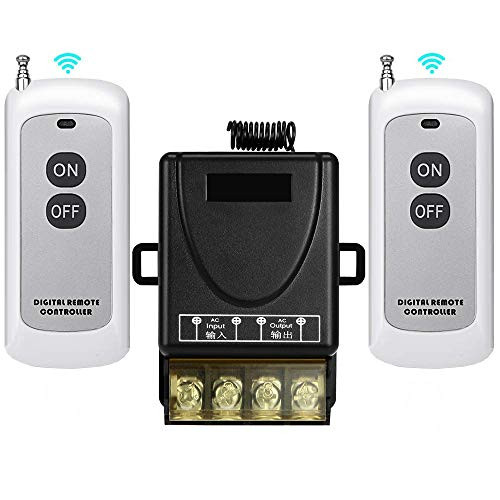 DONJON Wireless Remote Switch for Household Appliances Pump,110V/120V/240V Powerful Wireless RF Switch for Lights Ceiling and Electrical Equipment, with 984FT Long Range (110V Remote Switch)