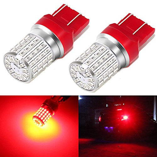Phinlion 7443 LED Red Brake Light Bulb Super Bright 3014 72-SMD 7440 7444 T20 LED Bulbs for Stop Tail Brake Turn Signal Lights