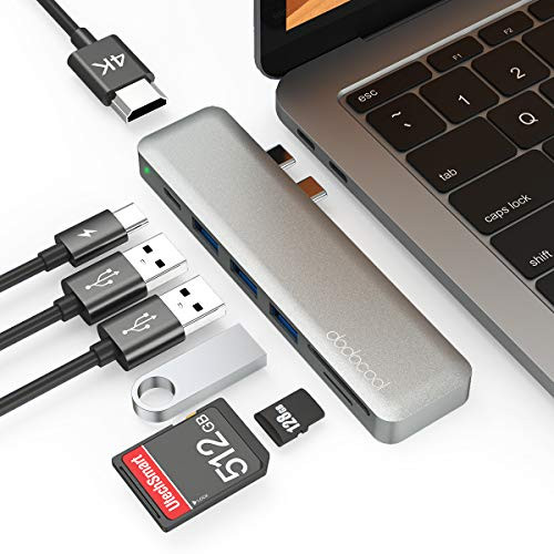 USB C Hub, dodocool MacBook Pro Adapters, MacBook Air Adapter, 7 in 1, Thunderbolt 3, 4K HDMI, 3 USB 3.0 Ports, SD TF Cards Reader for MacBook Pro and MacBook Air USB C Hub, dodocool MacBook Pro Adapters, MacBook Air Adapter, 7 in 1, Thunderbolt 3, 4K HDMI, 3 USB 3.0 Ports, SD TF Cards Reader for MacBook Pro and MacBook Air