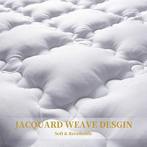 MASVIS King Mattress Pad Cover Stretches up 8-21" Deep Pocket - Hypoallergenic Fitted Quilted Mattress Topper Pillowtop with overfilled Snow Down Alternative MASVIS King Mattress Pad Cover Stretches up 8-21" Deep Pocket - Hypoallergenic Fitted Quilted Mattress Topper Pillowtop with overfilled Snow Down Alternative