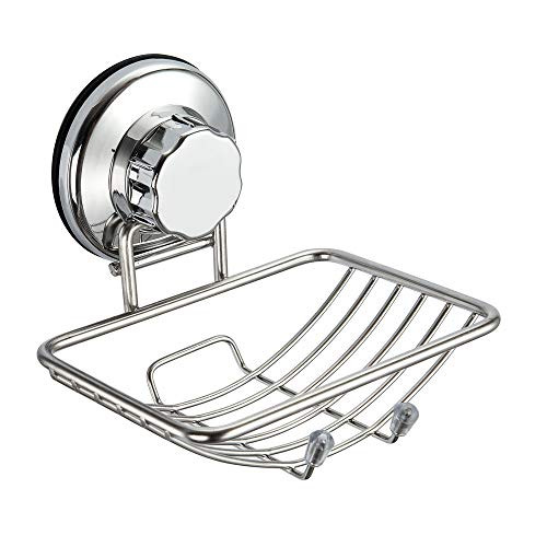 SANNO Suction Soap Dish Holder,Soap Saver Soap Holder Soap Tray Bar Soap Sponge Holder Vacuum Suction Cup Bar Soap Sponge Holder for Shower, Bathroom, Tub and Kitchen Sink - rust proof stainless steel SANNO Suction Soap Dish Holder,Soap Saver Soap Holder Soap Tray Bar Soap Sponge Holder Vacuum Suction Cup Bar Soap Sponge Holder for Shower, Bathroom, Tub and Kitchen Sink - rust proof stainless steel