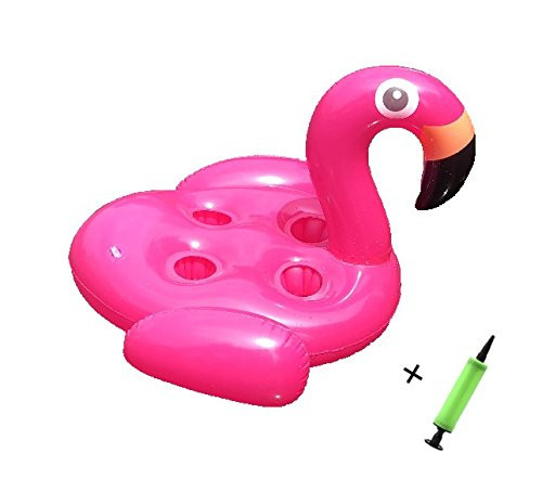 Big Inflatable Drink Holder, Drink Pool Floats Cup Holder Floats Inflatable Floating Coasters for Pool Party and Kids Bath Toys (Pink Flamingo)