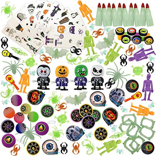 140 Pcs Halloween Toys Assortment for Halloween Party Favors, School Classroom Rewards, Trick or Treat, Halloween Miniatures, Halloween Prizes for Kids