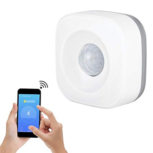 PIR Motion Alarm Sensor Pet Immune, Motion Alarm Detector for Outdoor and Indoor Use External PIR Sensor with All-Round Blindspot-Free Cover, APP Control