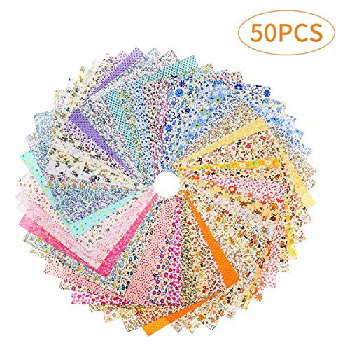Quonae 50Pcs 9.84" x 9.84" Floral Cotton Fabric Patchwork Quilting Fabric Set Floral Patchwork Cotton Fabric Bundle Squares Patchwork Sewing Patchwork Cloth DIY Sewing Quilting Handmade Craft Quonae 50Pcs 9.84" x 9.84" Floral Cotton Fabric Patchwork Quilting Fabric Set Floral Patchwork Cotton Fabric Bundle Squares Patchwork Sewing Patchwork Cloth DIY Sewing Quilting Handmade Craft