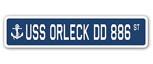 USS ORLECK DD 886 Street Sign us Navy Ship Veteran Sailor Gift