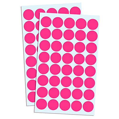 2000 Pack, 3/4" Round Color Coding Dot Sticker Labels - Pink