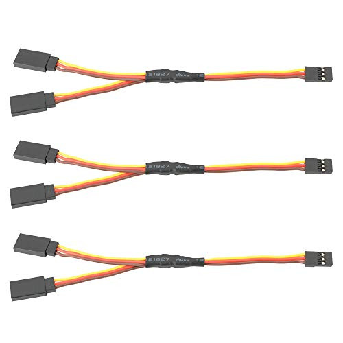 TOOHUI 3 Pcs Servo Splitter Cable, JR Style Servo Y Harness, 6" / 150mm Servo Y-Cables, RC Y Harness, Standard Y-Harness, Servo Extensions