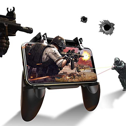 PUBG Mobile Controller Shooting Games Capacitance Mapping L1 R1 Aim and Shoot Triggers Gamepad, Joystick Grip for 4.7-6.5" Android iOS Phone Accessories