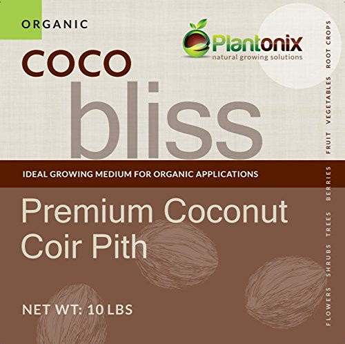 Coco Bliss Premium Coconut Coir Pith 10 lbs Brick/Block, OMRI Listed for Organic Use (Coco Brick 10 lb)