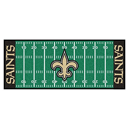 FANMATS - 7359 NFL New Orleans Saints Nylon Face Football Field Runner, Green, 30"x72" FANMATS - 7359 NFL New Orleans Saints Nylon Face Football Field Runner, Green, 30"x72"
