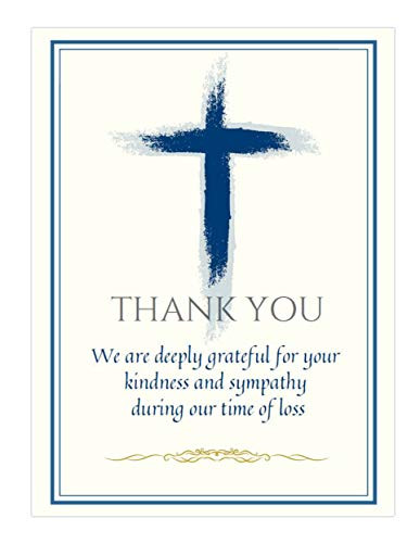 Celebration of Life Funeral Thank You Cards with envelopes Catholic Christian Sympathy acknowledgement Thank You Cards