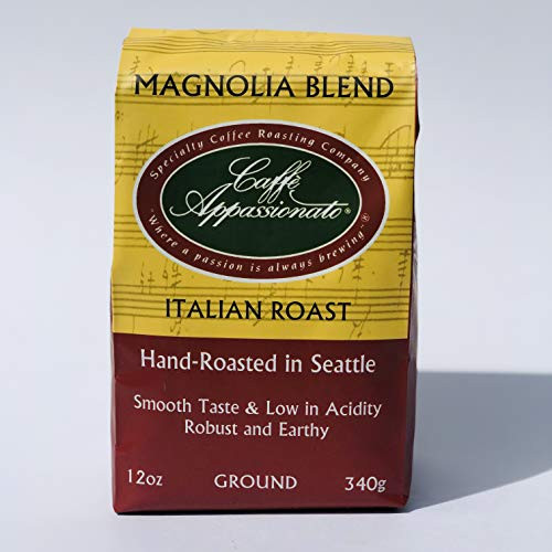 Caffe Appassionato Italian Roast Magnolia Blend Ground Coffee, 12-Ounce Bag (Pack of 3)