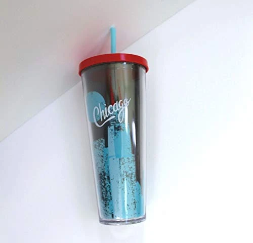 Starbucks CHICAGO Acrylic Cold Cup With Straw Venti Size, 24 Fl Oz