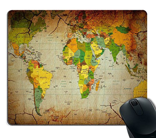 Smooffly Gaming Mouse Pad Custom,World Map Mousepad Mouse Pad Mat Non-slip Thick Rubber Large Mousepad