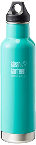 Klean Kanteen Classic Stainless Steel Double Wall Insulated Water Bottle with Loop Cap, 20-Ounce, Sea Crest