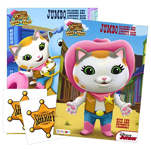 Disney Studios Sheriff Callie Wild West Coloring Book Set with Sheriff Badge Stickers (2 Books ~ 96 Pages Each)