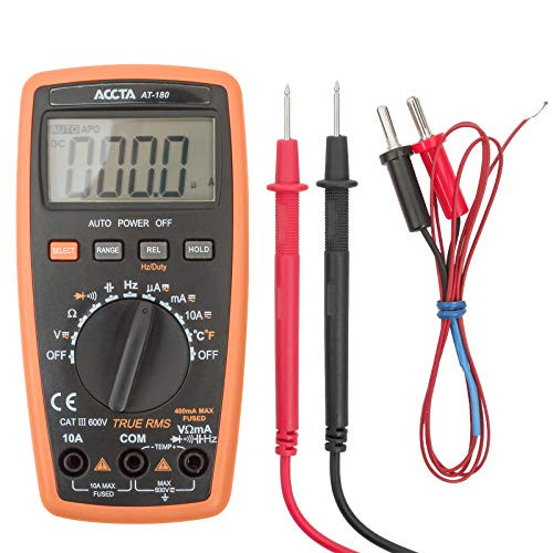 Accta AT-180 True RMS Digital Multimeter AC/DC Voltage Current Resistance Capacitance Frequency