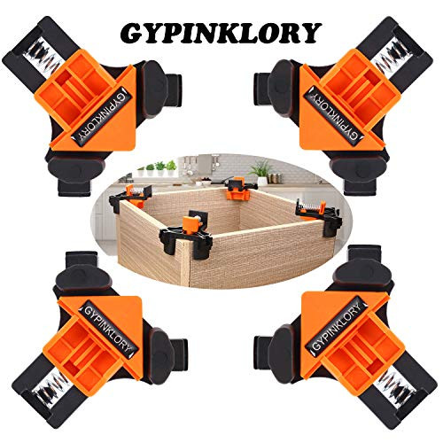 4pcs 90 Degree Angle Clamps, Corner 90° Woodworking Corner Clip, Right Angle Clip Fixer, Clamp Tool with Adjustable Hand Tools (4PCS7)