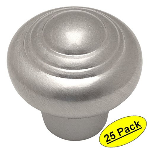 25 Pack - Cosmas 4582SN Satin Nickel Cabinet Hardware Round Knob - 15/16" Diameter