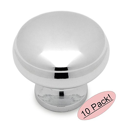 10 Pack - Cosmas 1438CH Polished Chrome Cabinet Hardware Round Knob - 1-3/16" Diameter