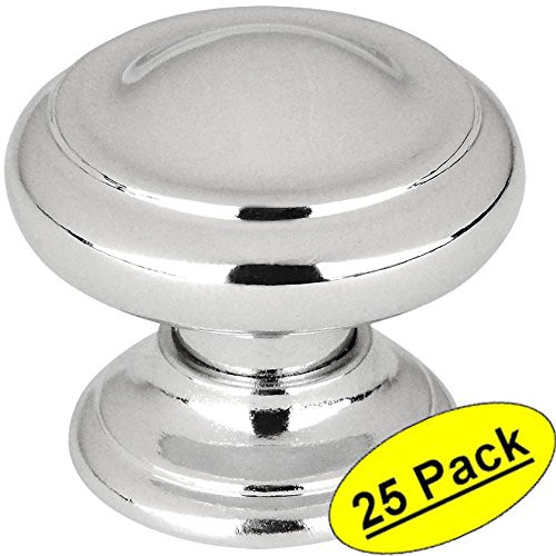 25 Pack - Cosmas 3317CH Polished Chrome Cabinet Hardware Round Knob - 1-3/16" Diameter