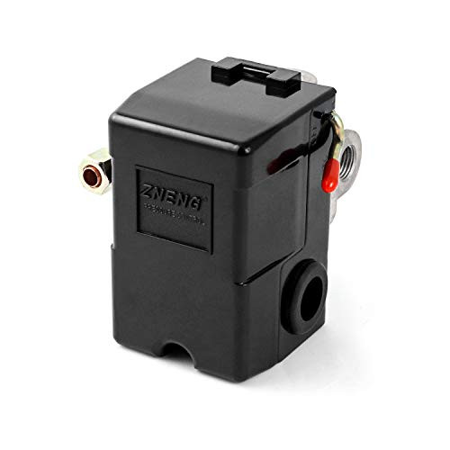 QWORK Air Compressor Pressure Switch with Unloader, 4 port, 95-125 PSI