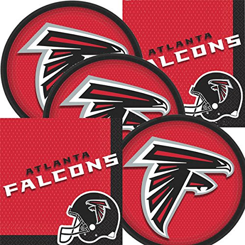 Atlanta Falcons NFL Football Team Logo Plates And Napkins Serves 16