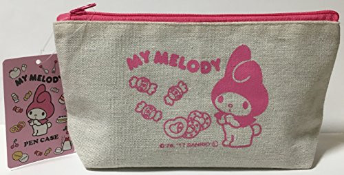 Sanrio My Melody Pencil Case Bag Pouch Canvas Stationary Makeup Cosmetic Bag (Pink)