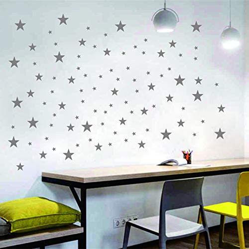 CatWallArt Stars Wall Decals Wall Stickers Removable Home Decoration Easy to Peel Stick Painted Walls Metallic Vinyl Polka Wall Decor Sticker for Baby Kids Nursery Bedroom (Silver Stars) CatWallArt Stars Wall Decals Wall Stickers Removable Home Decoration Easy to Peel Stick Painted Walls Metallic Vinyl Polka Wall Decor Sticker for Baby Kids Nursery Bedroom (Silver Stars)