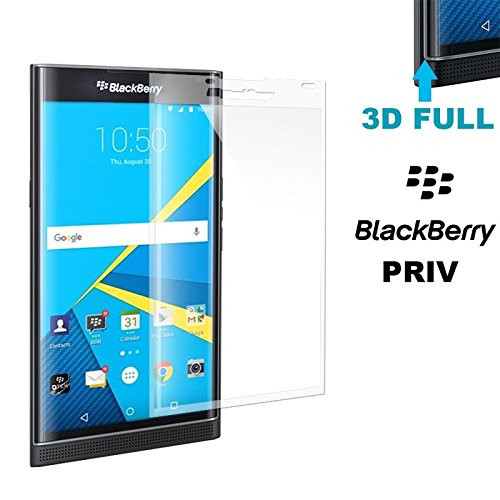 BlackBerry Priv Tempered Glass, Leebay 0.2mm Full Cover Protector Film, Premium Explosionproof 9H 3D Curved Screen Protector Film For BlackBerry Priv (Full Clear)