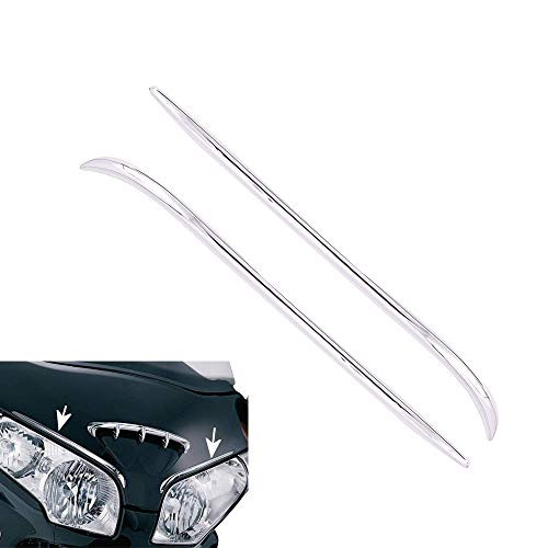 Motorcycle Headlight Fairing Eyebrows Trim Decoration For Honda Goldwing GL1800 2001 2002 2003 2004 2005 2006 2007 2008 2009 2010 2011 - Chrome