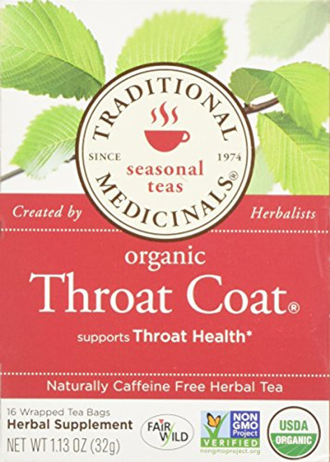 Traditional Medicinals Organic Throat Coat Herbal Wrapped Tea Bags - 16 ct - 2 Pack Traditional Medicinals Organic Throat Coat Herbal Wrapped Tea Bags - 16 ct - 2 Pack