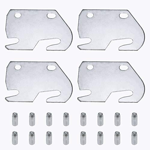 Coshar Pack of 4 Hook Plates Wooden Bed Frame Bracket Headboard for Wooden Bed