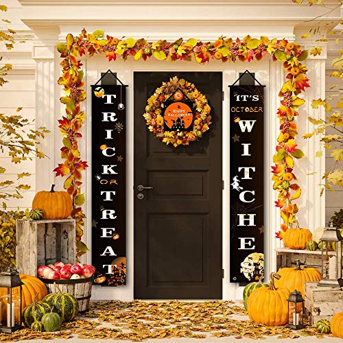 Halloween Banner Outdoor, Trick or Treat & Witches Porch Sign Party Banners Decoration Supplies for Home Wall Holiday Party Front Door Yard Halloween Welcome Signs Decoration Banner for Door Porch Halloween Banner Outdoor, Trick or Treat & Witches Porch Sign Party Banners Decoration Supplies for Home Wall Holiday Party Front Door Yard Halloween Welcome Signs Decoration Banner for Door Porch