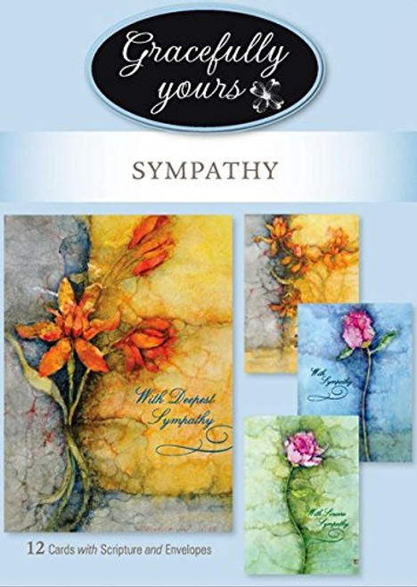 Gracefully Yours Sympathy Greeting Cards featuring Monica Wang, 12, 4 designs/3 each with Scripture Message