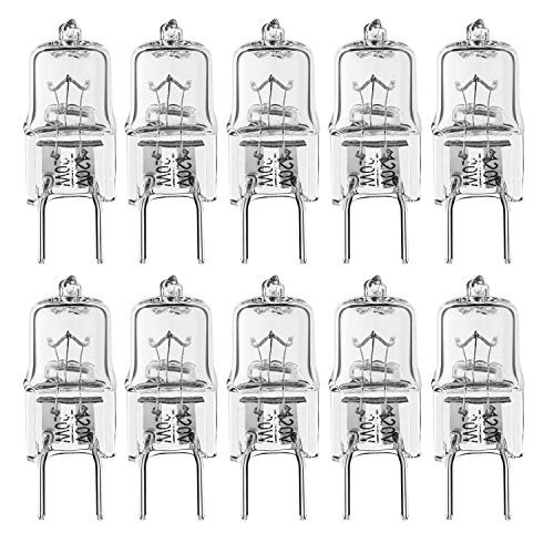 LEKE G8 Halogen Light Bulbs 20W T4 Bulb Dimmable G8 Light Bulb 120V Warm White JCD Bulb Bi-Pin 1-3/8" (1.38") Length for Puck Lights, Under Cabinet Lights, Microwave Lights, 10 Pack