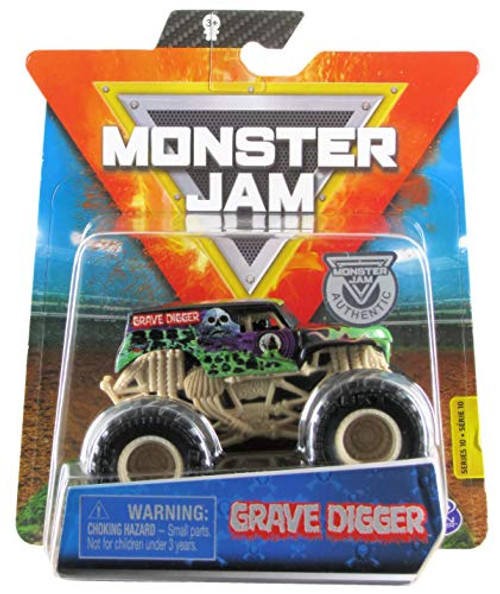 Monster Jam 2020 Spin Master 1:64 Diecast Monster Truck with Wristband: Bone Yard Trucks Grave Digger