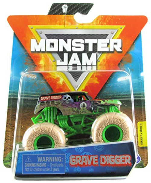 Monster Jam 2020 Spin Master 1:64 Diecast Monster Truck with Wristband: Elementals Grave Digger
