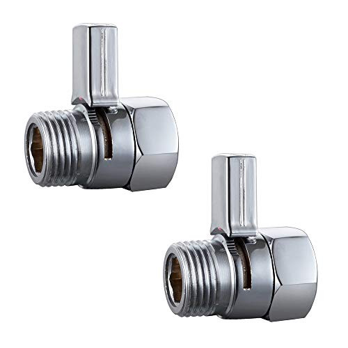 KES Shower Head Shut-Off Valve Brass with Metal Push Button Handle, Polished Chrome, 2 Pack, K1140B-P2