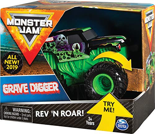 Monster Jam Official Grave Digger Rev N Roar Monster Truck, 1:43 Scale