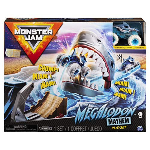 Monster Jam, Official Megalodon Mayhem Playset with Exclusive 1:64 Scale Megalodon Die-Cast Monster Truck